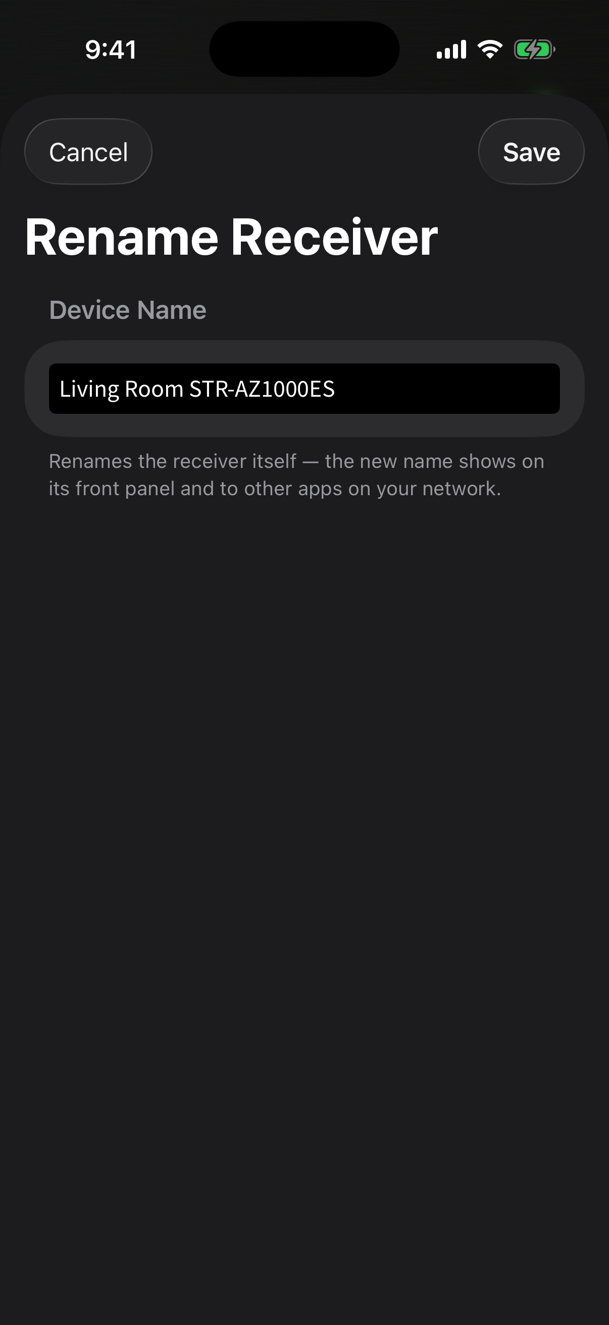 Couch Amp rename receiver form